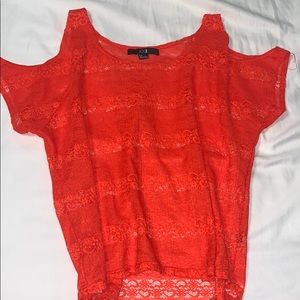 Lacy Orange Blouse